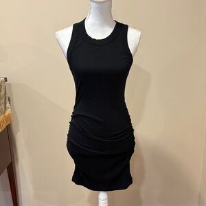 Michael Stars Black Ruched Mini Dress